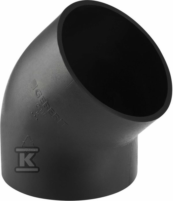 Kolano PEHD 110/45, kolor czarny (kanalizacja HDPE) 367.045.16.1