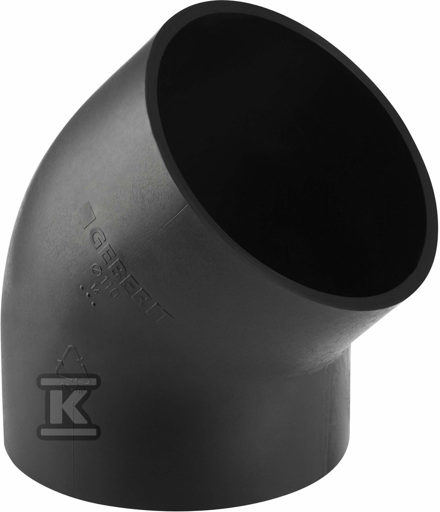 Kolano PEHD 110/45, kolor czarny (kanalizacja HDPE) 367.045.16.1 - obrazek 1