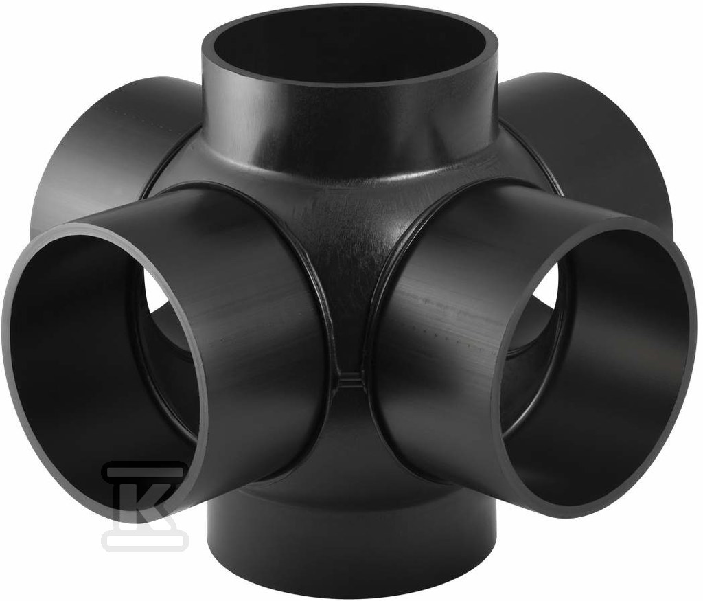 Złączka wielorozgałęźna (6-rozgałęźna) PEHD 88.5st./podejście co 90st. 110x110x110x110x110, kolor czarny (kanalizacja HDPE) 367.610.16.1 - obrazek 1