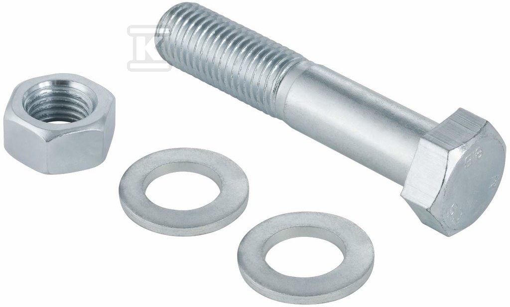 Śruba (śruba+2 podkładki+nakrętka) do montażu 160-200mm, stalowa ocynkowana (kanalizacja HDPE) 369.743.26.1 - obrazek 1