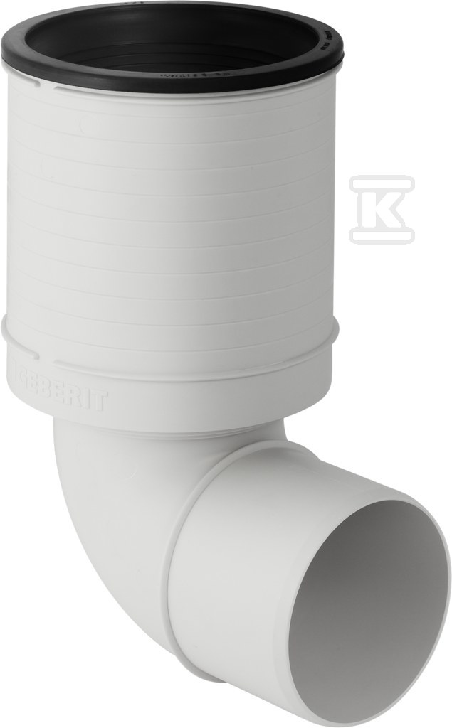 Kolano Silent-PP HT 90/90 przyłączeniowe do WC, długie, sanitarne, do kanalizacji wewnętrznej niskoszumowej, kolor czarny 390.493.11.1 - obrazek 1