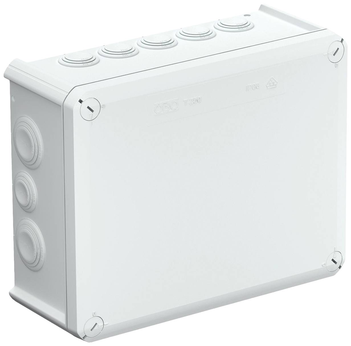 Skrzynka przyłączeniowa OBO Bettermann T250, IP66, (D x S x W) 240 x 190 x 95 mm, szaro-biały (ral 7035), 1 szt. - obrazek 1
