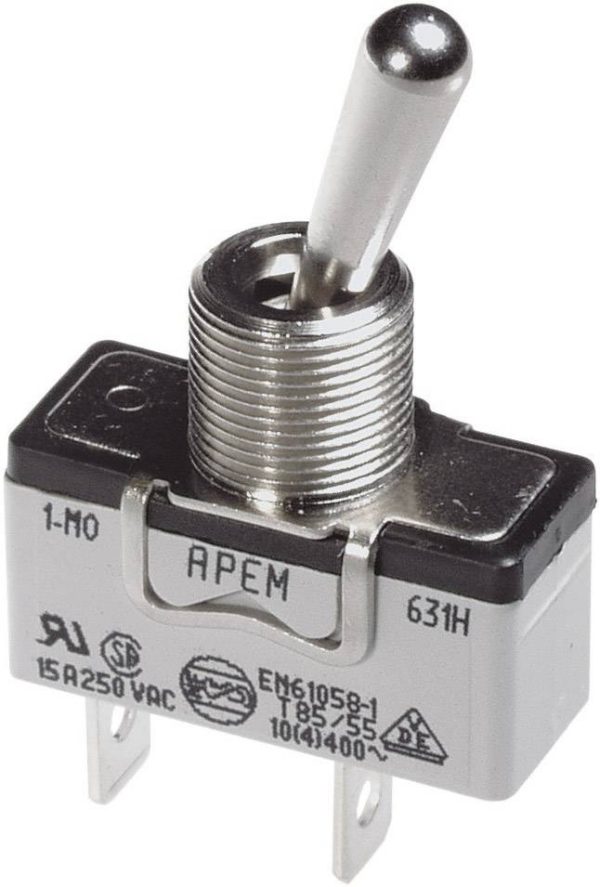 APEM 639H/2 639H/2 Przełącznik dźwigienkowy 250 V/AC 10 A 1 x wł/wył/wł zatrzask/0/zatrzask 1 szt.