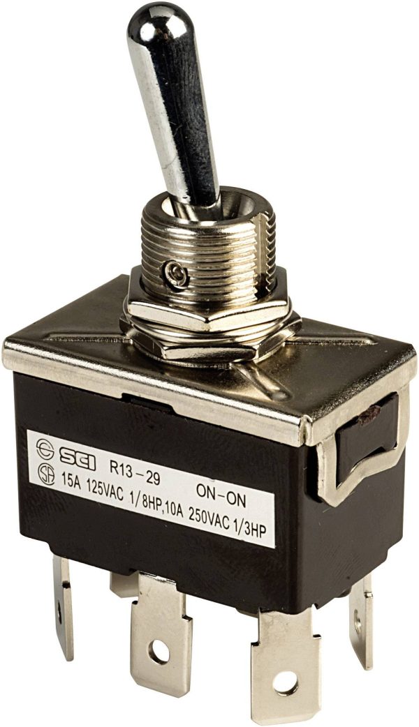 SCI R13-29B Przełącznik dźwigienkowy R13-29B, 2 x wł/wł, 250 V/AC, 10 A, 1 szt.