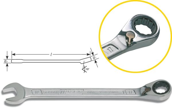 Hazet 606-30 606 Klucz płasko oczkowy z grzechotką Rozmiar klucza (metryczny) (tylko do tytułu) 30 mm