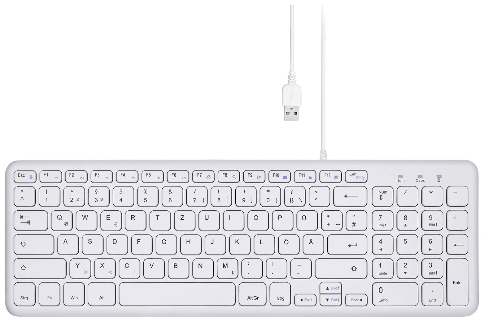 Klawiatura Perixx PERIBOARD-213 DE W Niemiecki, QWERTZ - obrazek 1