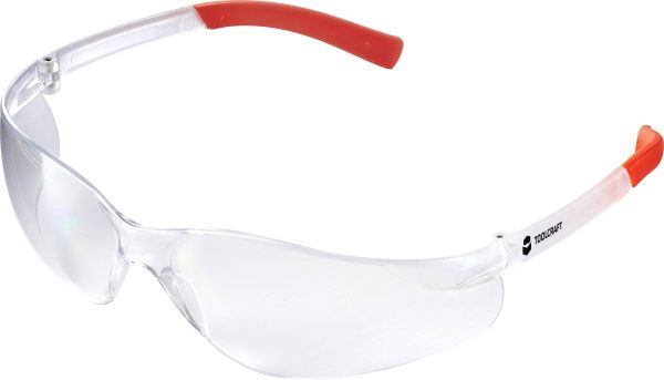 TOOLCRAFT TO-5343213 Okulary ochronne przejrzysty, pomarańczowy EN 166 DIN 166