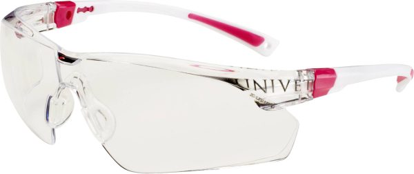 Univet 506UP 506U-03-02 Okulary ochronne z zabezpieczeniem przeciw zaparowaniu, z ochroną UV biały, różowy EN 166 DIN 16