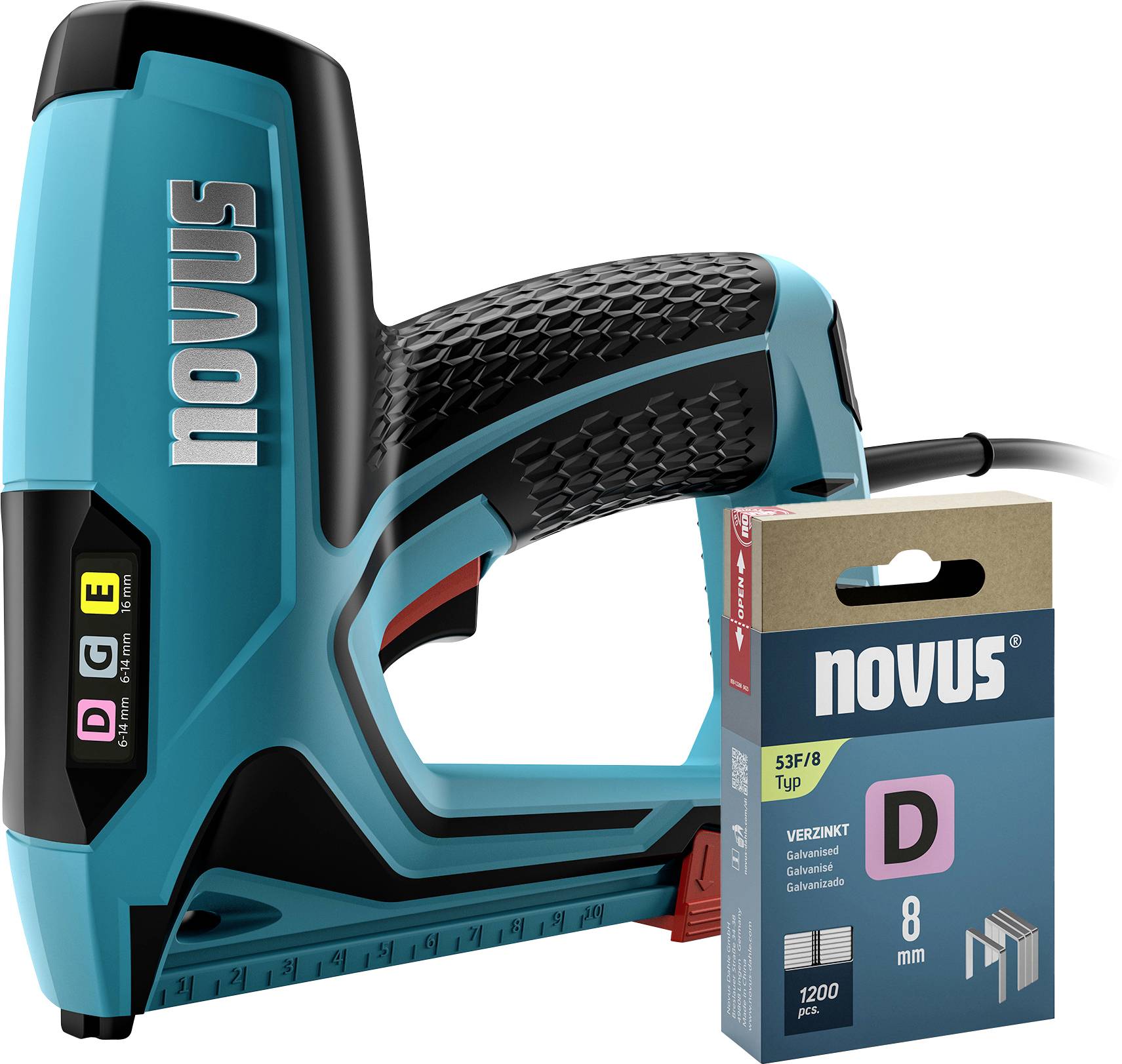 Zszywacz elektryczny Novus Tools 031-0370 Rodzaj zszywek Typ 11, Typ 53F Długość zszywek 6 - 14 mm - obrazek 1