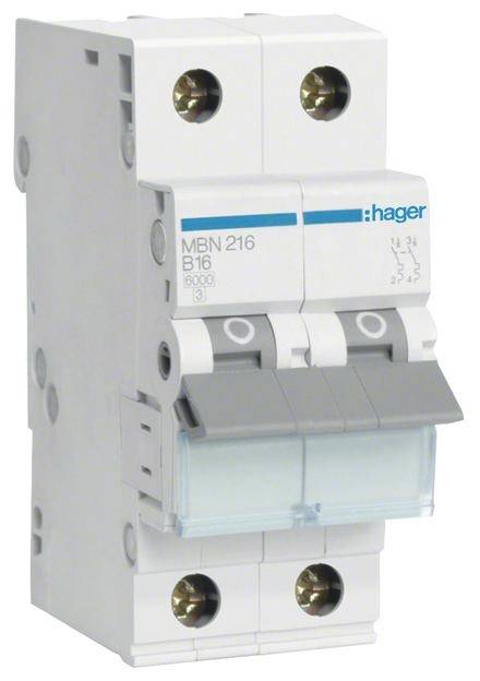 Hager MBN216 Sonstiger Schalter/Taster Wyłącznik automatyczny 2 styki 16 A 400 V