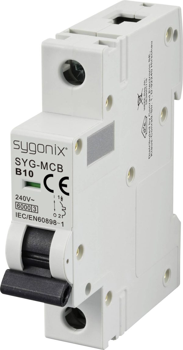 Wyłącznik automatyczny Sygonix SYG-MCB 1P/B10/6KA SY-6440876, 1 styk, 240 V/AC, 10 A