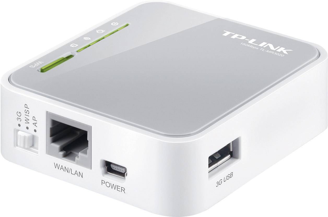 Router TP-LINK TL-MR3020, LAN (10/100 MBit/s), USB 2.0, 2.4 GHz, 150 MBit/s - obrazek 1