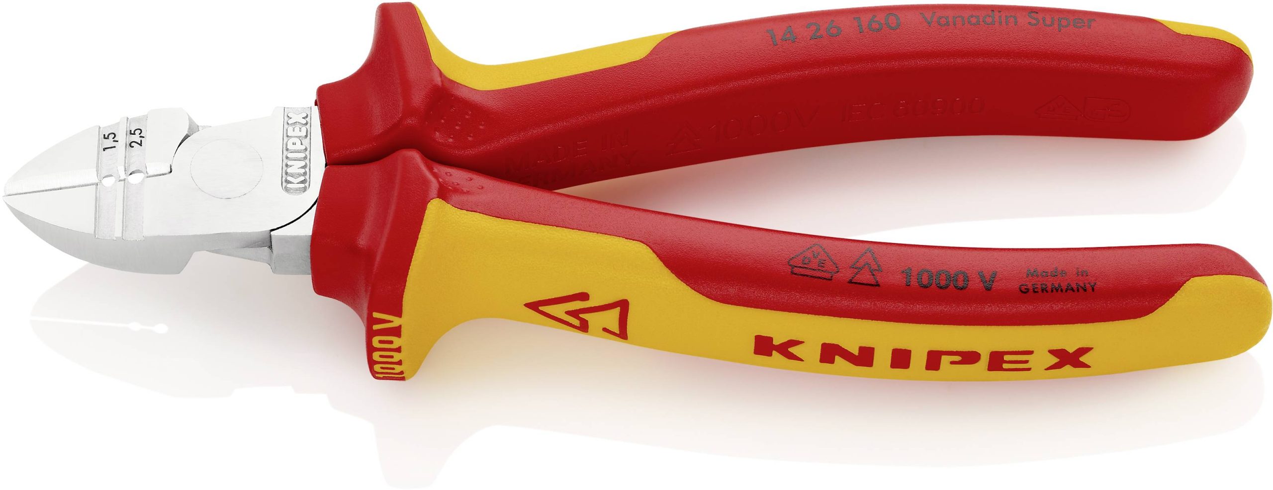 Szczypce boczne izolowane Knipex 14 26 160, 160 mm, 60 HRC, VDE - obrazek 1