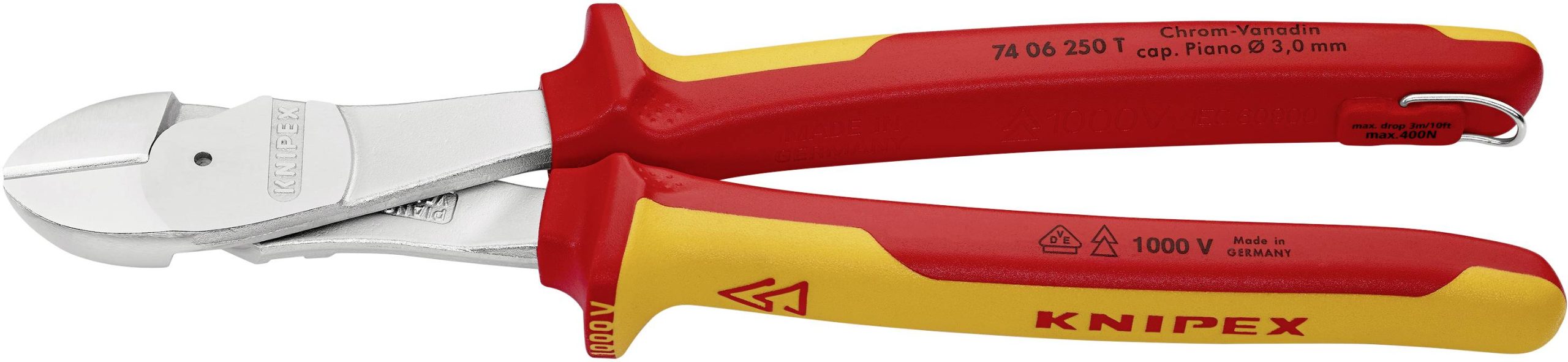Szczypce boczne wzmocnione Knipex 74 06 250 T, 250 mm, VDE - obrazek 1
