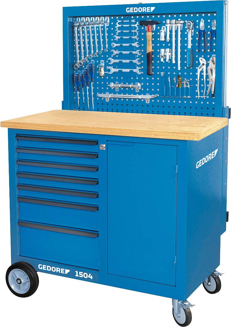 Gedore 6624450 Stół warsztatowy na kółkach (S x W x G) 1100 x 985 x 550 mm niebieski - obrazek 1