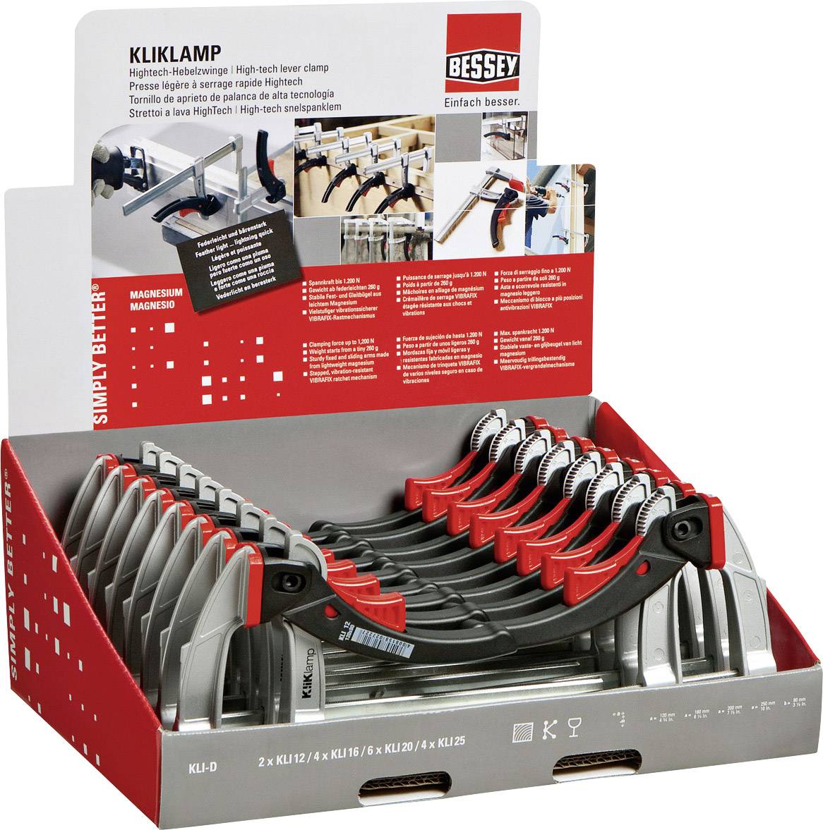 Bessey KLI-D Ścisk stolarski Maksymalna szerokość mocowania:250 mm Posuw:80 mm - obrazek 1