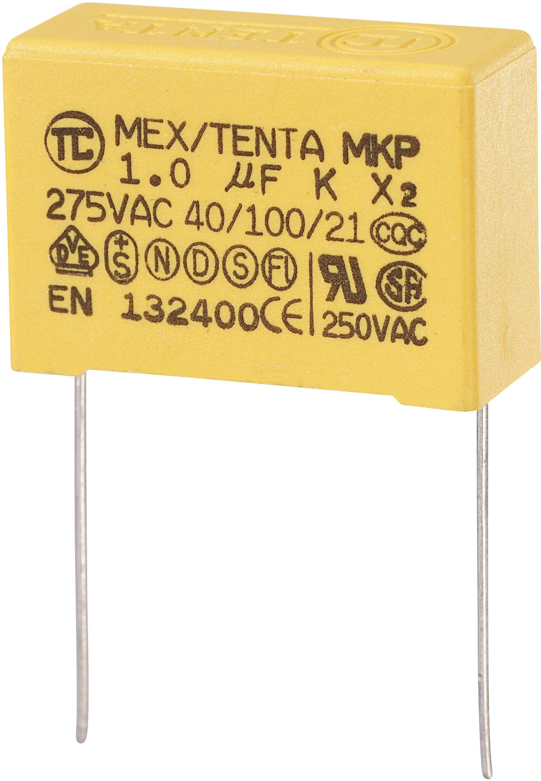 Kondensator przeciwzakłóceniowy MKP-X2 1 µF MKP-X2-1 275 V/AC 10 % Wymiary siatki 27.5 mm (D x S x W) 32 x 13 x 23 mm MK - obrazek 1