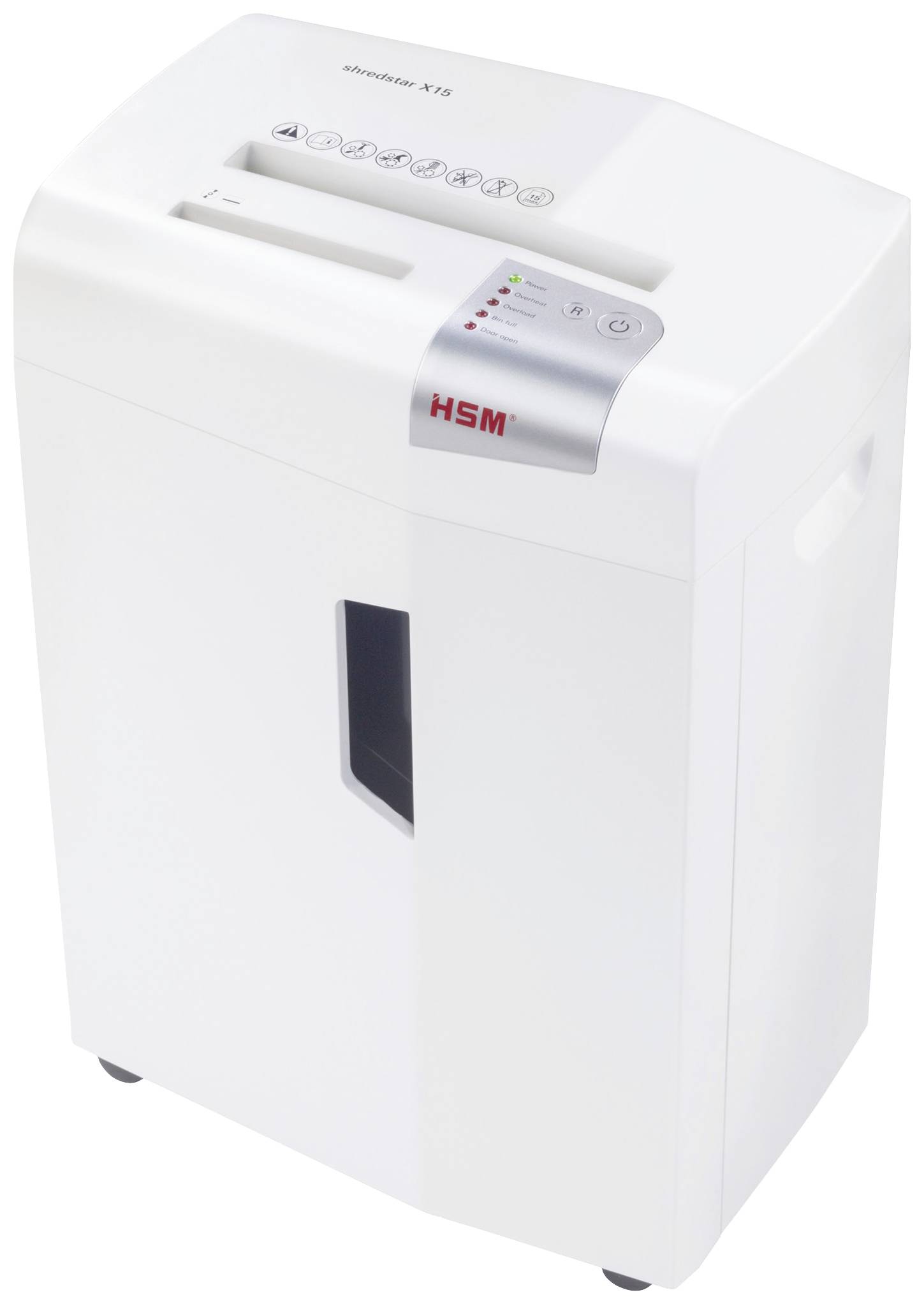 HSM shredstar X15 Niszczarka 15 ark. Cięcie na drobne elem. 4 x 37 mm P-4 26 l Niszczy także płyty CD, płyty DVD, zszywk - obrazek 1