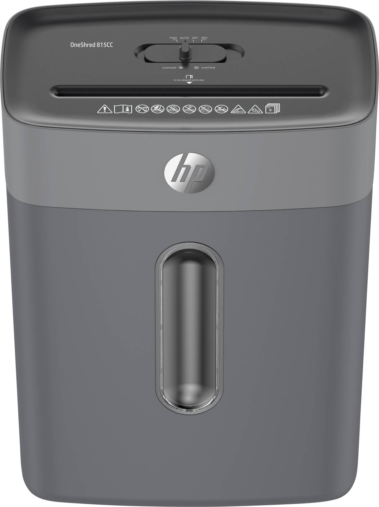 HP OneShred 815CC Niszczarka 8 ark. Cięcie na drobne elem. P-4 15 l Niszczy także spinacze do papieru, zszywki, karty kr - obrazek 1