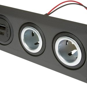 Gniazdo do zabudowy z podwójnym gniazdem USB-C/a + 2 gniazdami power ProCar Einbausteckdose mit USB-C/A Doppelsteckdose
