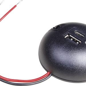 Okrągłe nadbudowy podwójne gniazdo zasilające USB-C/A ProCar Obciążalność prądu maks.=5 A 12 V, 24 V Okrągłe nadbudowy podwójne gniazdo zasilające USB-C/A ProCar Obciążalność prądu maks.=5 A 12 V, 24 V