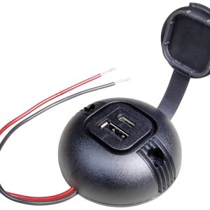 Okrągłe wbudowane podwójne gniazdo zasilające USB-C/A z osłoną ProCar Obciążalność prądu maks.=5 A 12 V, 24 V
