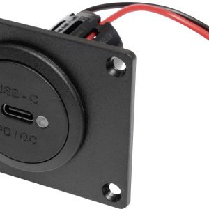 Wbudowane gniazdo zasilania USB-C PD/QC z diodą LED + płytka montażowa ProCar Power USB-C Einbausteckdose PD/QC mit LED Wbudowane gniazdo zasilania USB-C PD/QC z diodą LED + płytka montażowa ProCar Power USB-C Einbausteckdose PD/QC mit LED