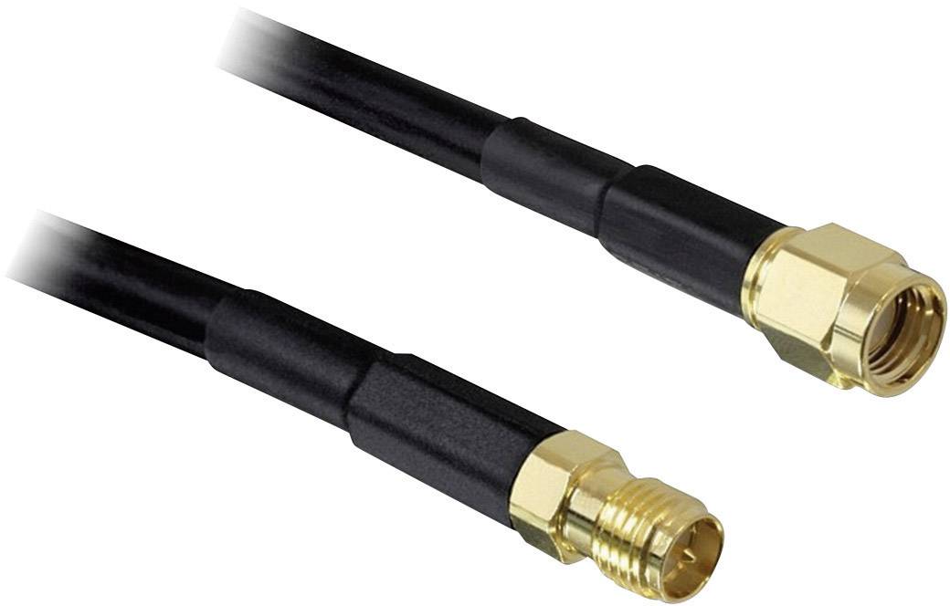 Kabel przedłużający anteny WiFi Delock, [1x złącze męskie RP-SMA - 1x złącze żeńskie RP-SMA], 2.00 m, czarny - obrazek 1