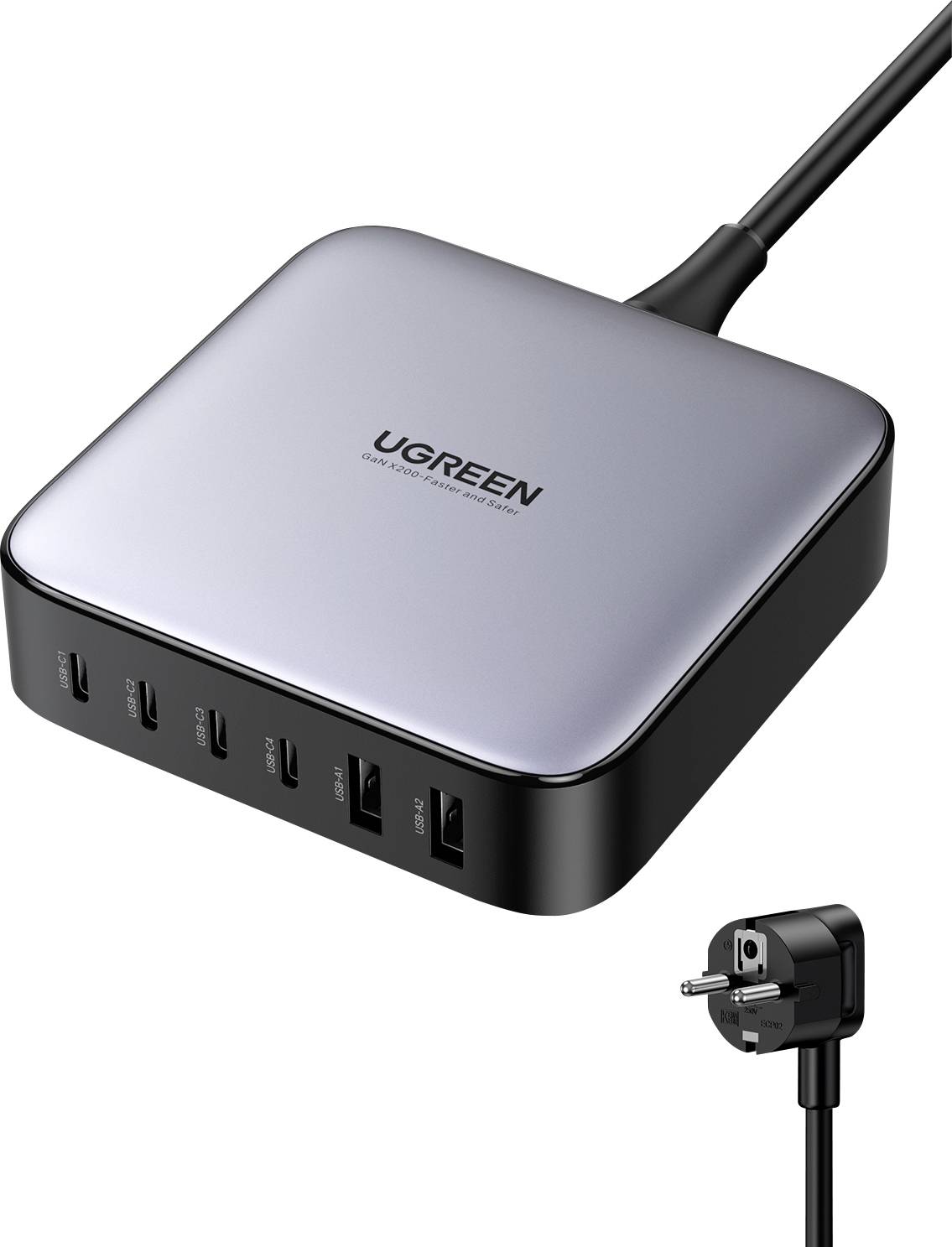 UGREEN 40914 Zasilacz/Zasilanie 200 W złącze żeńskie USB-A 2.0, złącze żeńskie USB-A 2.0, złącze żeńskie USB-C, złącze ż - obrazek 1