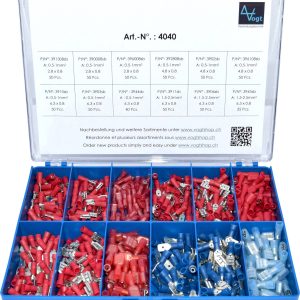 Vogt Verbindungstechnik 4040 Zestaw złączy zaciskanych 0.50 mm² 2.50 mm² czerwony, niebieski 575 szt. Vogt Verbindungstechnik 4040 Zestaw złączy zaciskanych 0.50 mm² 2.50 mm² czerwony, niebieski 575 szt.
