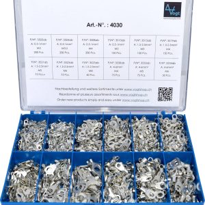 Vogt Verbindungstechnik 4030 Zestaw końcówek oczkowych 0.50 mm² 6 mm² srebrny 1440 szt. Vogt Verbindungstechnik 4030 Zestaw końcówek oczkowych 0.50 mm² 6 mm² srebrny 1440 szt.