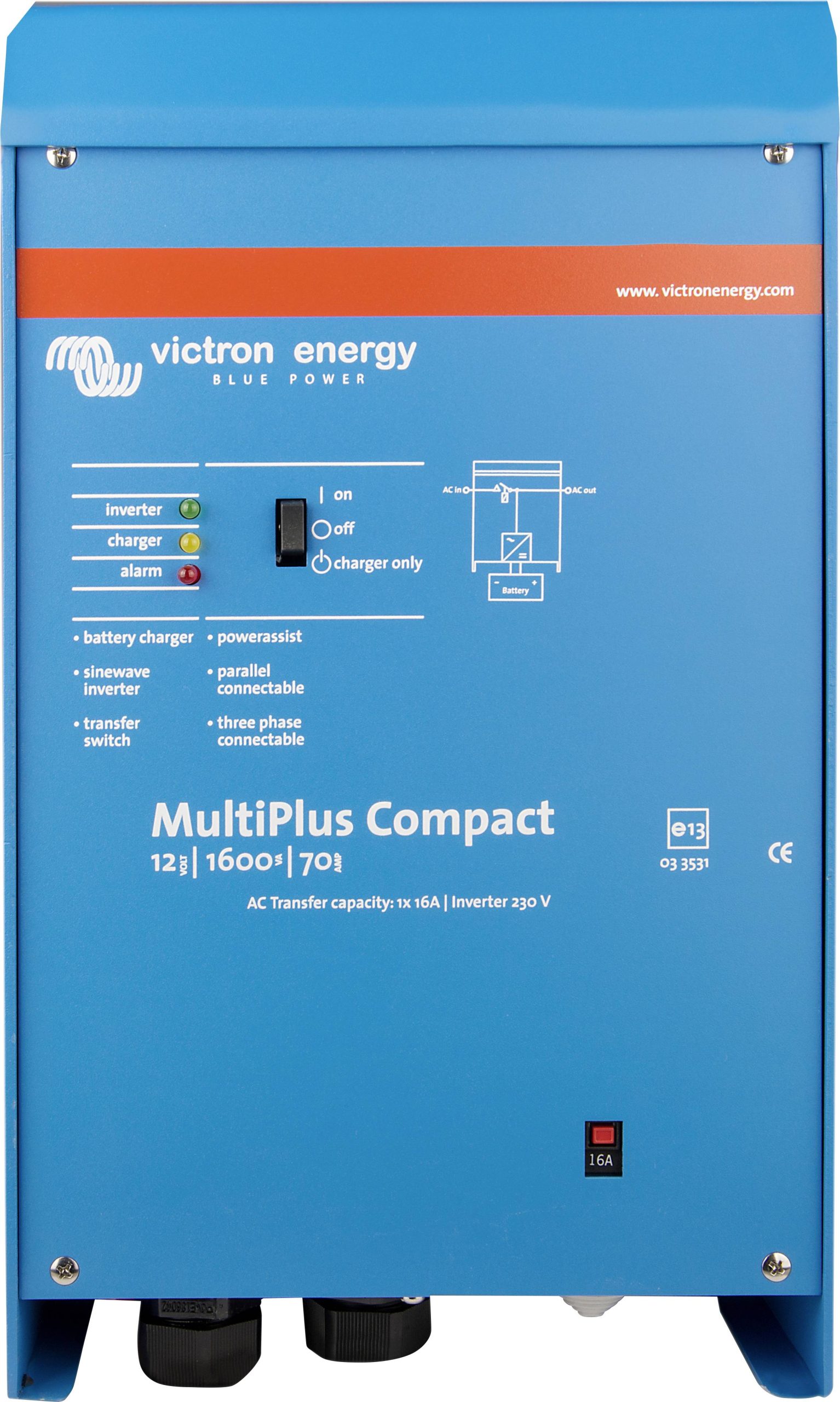 Przetwornica samochodowa Victron Energy 310439 EasyPlus C 12/1600/70-16 1600 W - obrazek 1