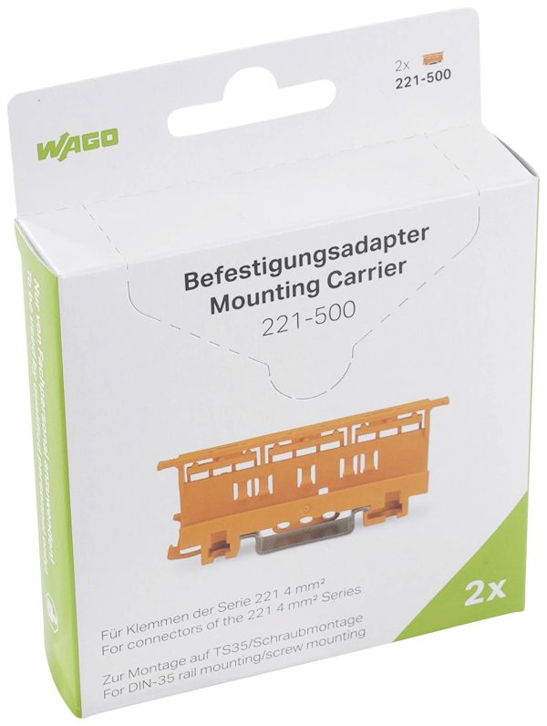WAGO 221-500 Serie 221 Adapter mocujący czysty pomarańczowy 2 szt.