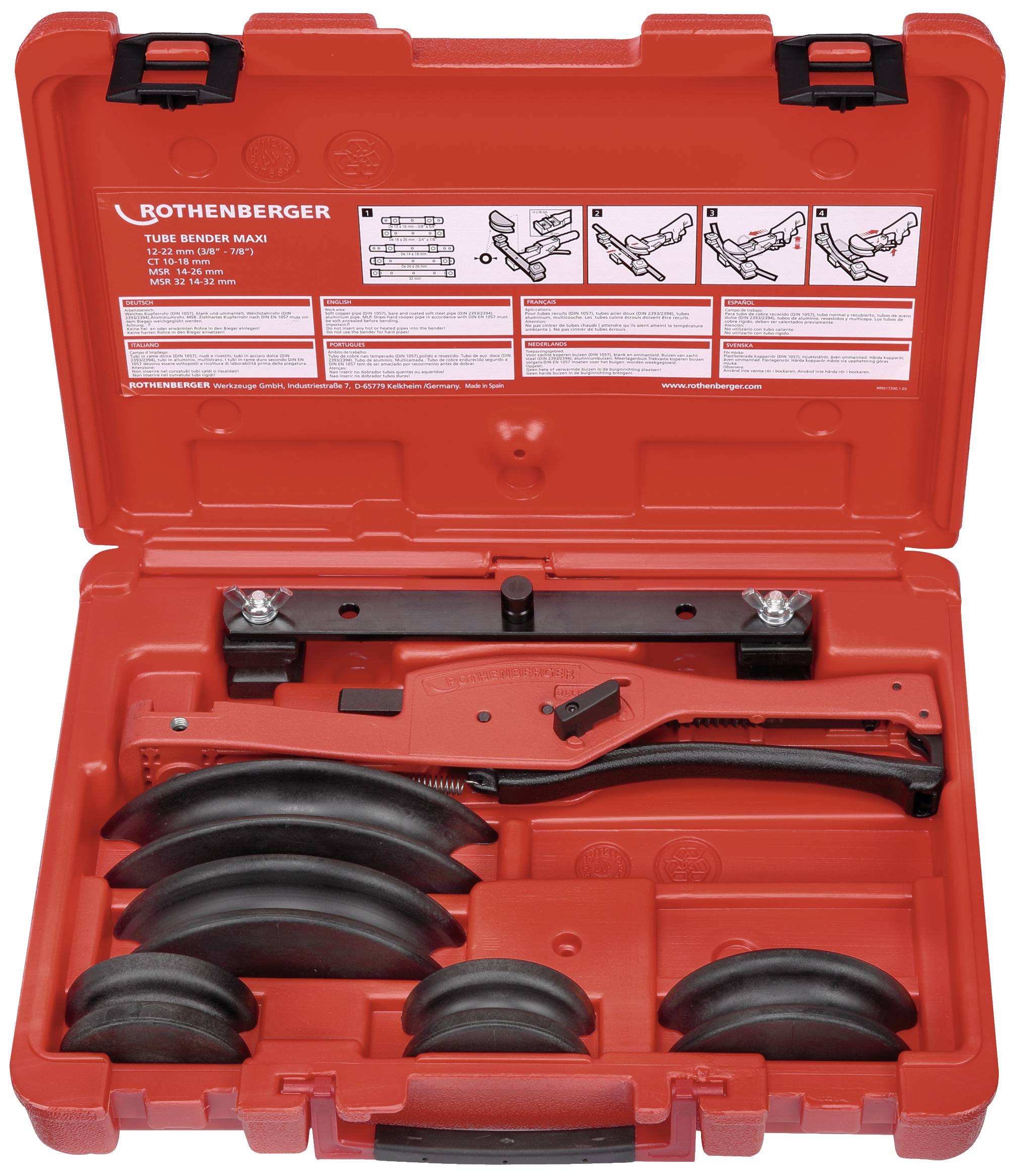Zestaw TB MAXI, 3/8-1/2-5/8-3/4-7/8" Rothenberger 023022X - obrazek 1