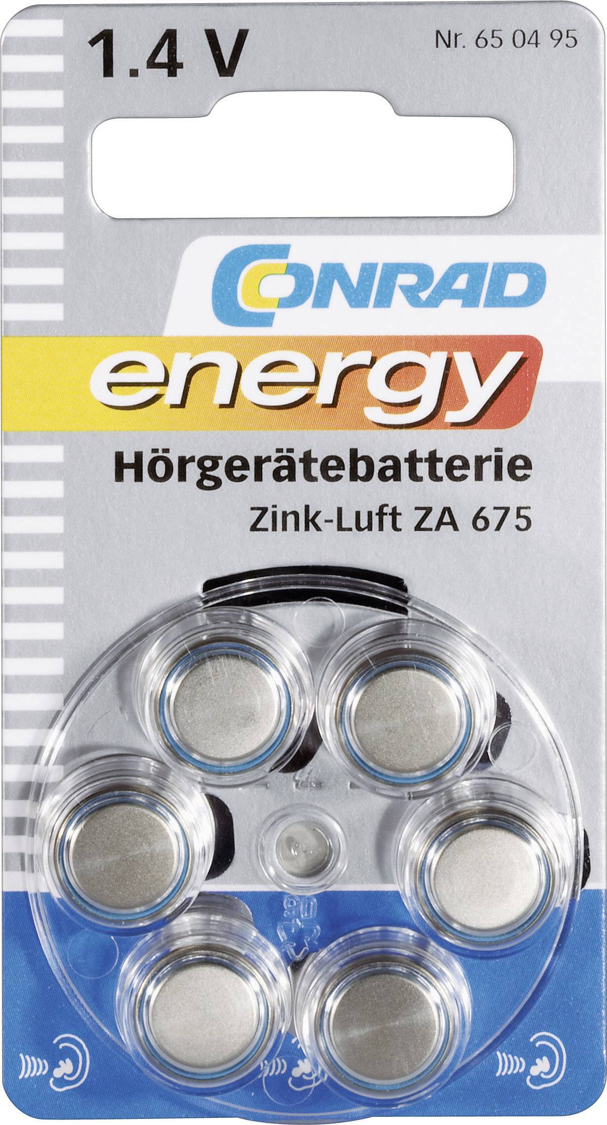 Ogniwo guzikowe ZA 675 Conrad energy 1.4 V 6 szt. 630 mAh cynkowo-powietrzne - obrazek 1