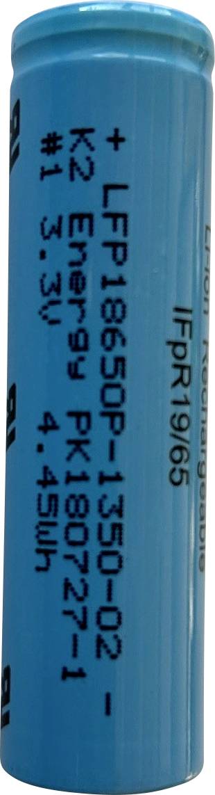 K2 Energy HIGH CAPACITY K218650UP01 POWER CELL DATA Pakiet akumulatorów 18650 Nadaje się do dużych prądów, Możliwa wysok - obrazek 1