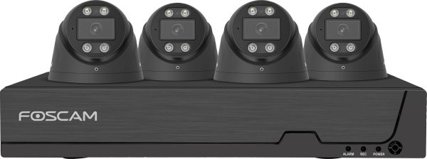 Foscam FNA108E-T4-2T black LAN IP-Zestaw monitorujący 8-kanałowy z 4 kamerami 3840 x 2160 px
