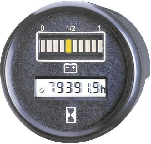 Wskaźnik panelowy naładowania akumulatora, licznik czasu pracy Bauser 830/008-028-0-1-003-1010 24VDC 1,73V/Z, 24 V, 35 m