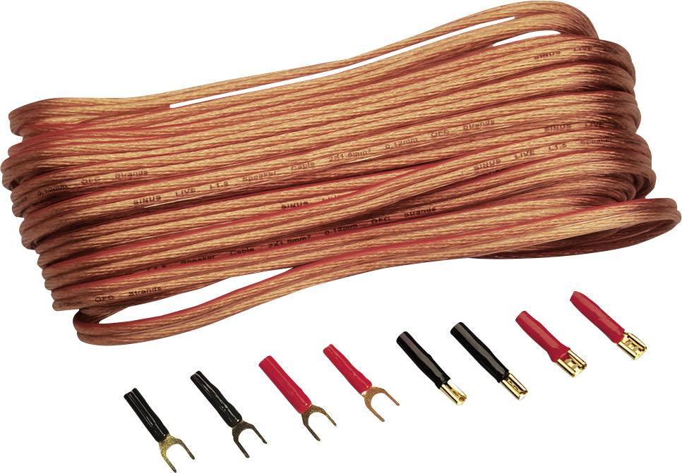 Zestaw kabli głośnikowych Sinuslive, 2x1.5 mm2, 10 m - obrazek 1
