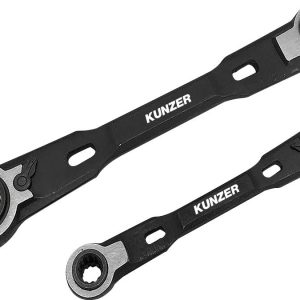 Kunzer 7RRS02 Zestaw kluczy płasko-oczkowych z grzechotką 4 x Rozmiar klucza (metryczny) (tylko do tytułu) 8 – 19 mm Kunzer 7RRS02 Zestaw kluczy płasko-oczkowych z grzechotką 4 x Rozmiar klucza (metryczny) (tylko do tytułu) 8 – 19 mm