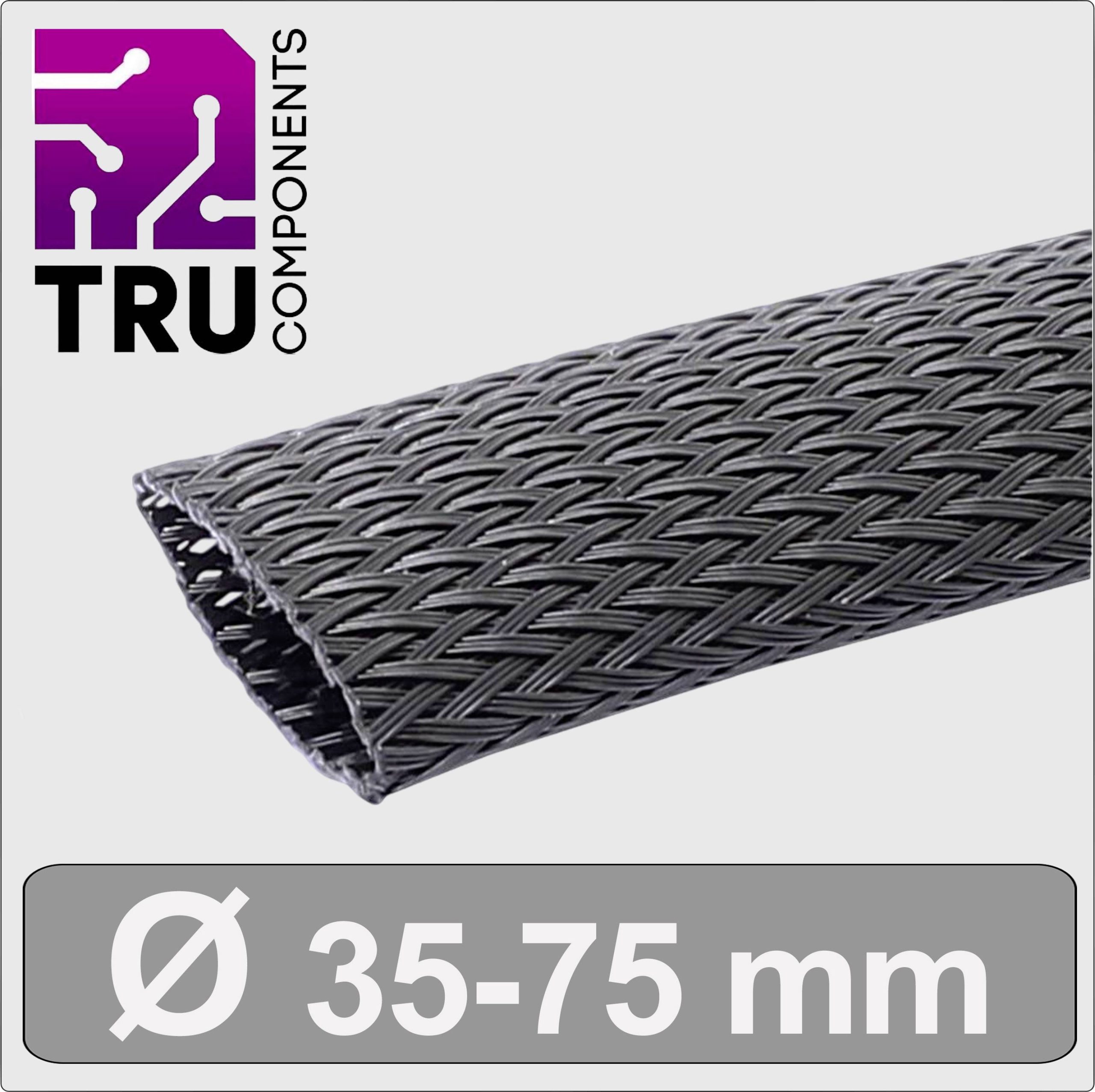 TRU COMPONENTS TC-13377580 T24CA111 Wąż zbrojony czarny poliester 35 do 75.5 mm Produkty w metrach bieżących - obrazek 1