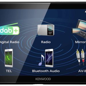 Kenwood DMX129DAB Odtwarzacz multimedialny Double Din Zestaw głośnomówiący Bluetooth® , Tuner DAB+, Złącze do kamery cof Kenwood DMX129DAB Odtwarzacz multimedialny Double Din Zestaw głośnomówiący Bluetooth® , Tuner DAB+, Złącze do kamery cof