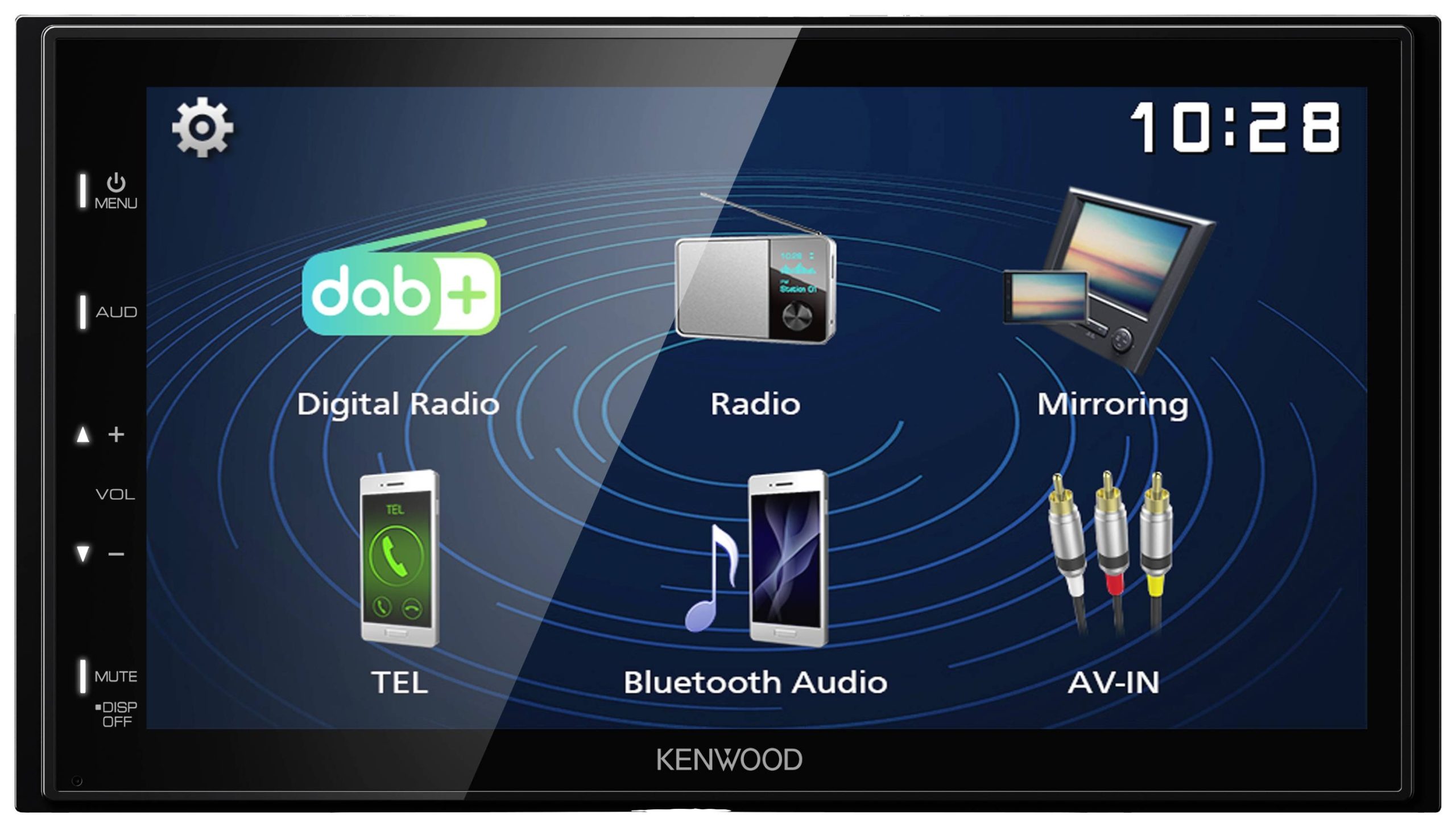 Kenwood DMX129DAB Odtwarzacz multimedialny Double Din Zestaw głośnomówiący Bluetooth® , Tuner DAB+, Złącze do kamery cof - obrazek 1