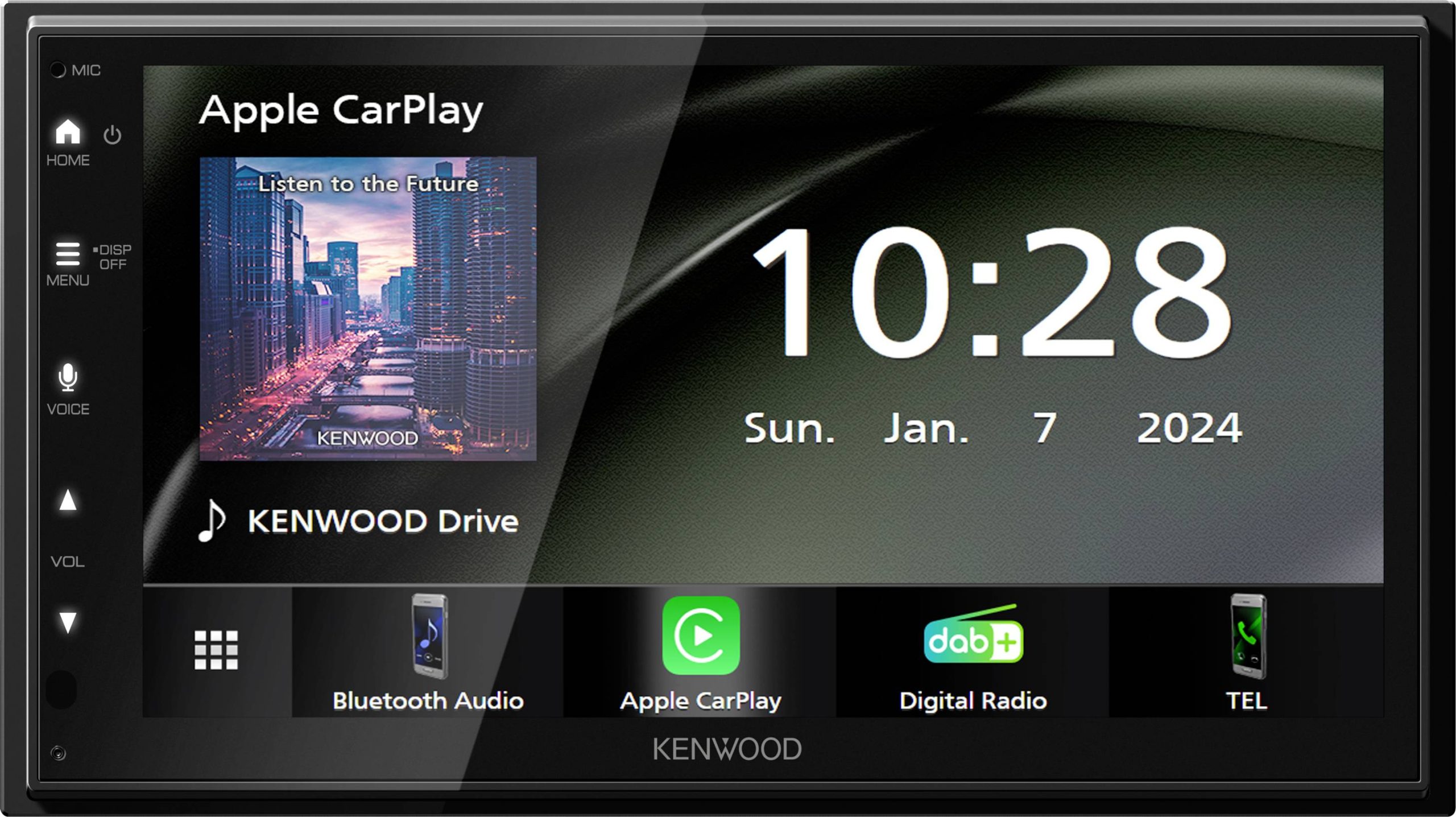 Kenwood JVC - Kenwood Electronics DMX5023DABS Schwarz 2 DIN 22 W NTSC PAL AAC FLAC MP3 Odtwarzacz multimedialny Double D - obrazek 1