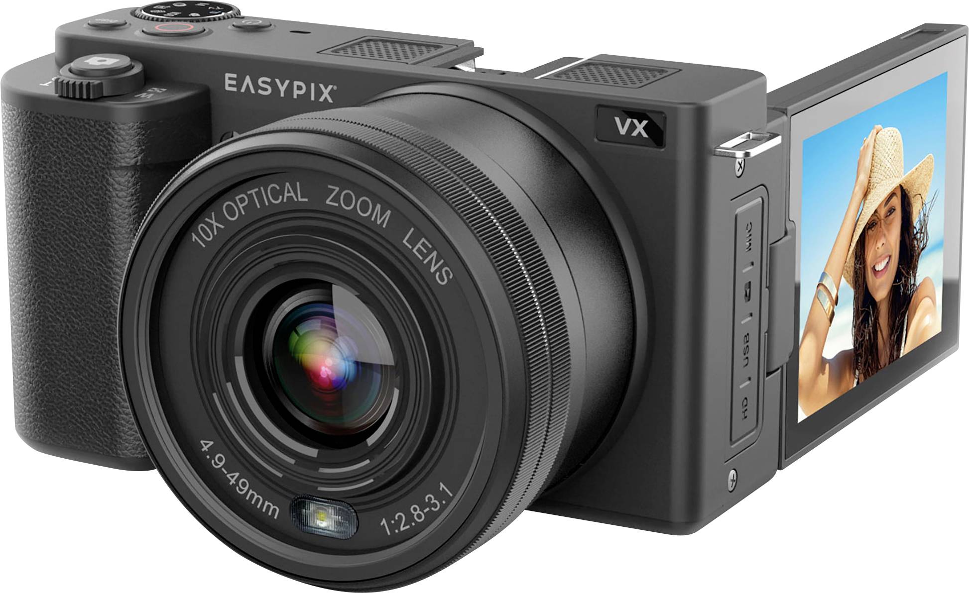 Aparat cyfrowy Easypix VX6430, 64 MPx, Zoom optyczny: 10 x, czarny - obrazek 1