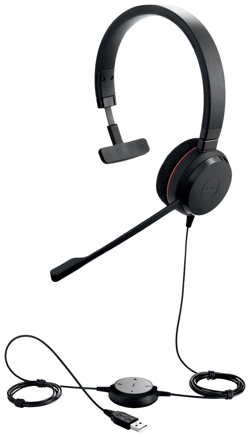 Jabra Evolve 20 Słuchawki nauszne przewód Mono czarny redukcja szumów mikrofonu zestaw słuchawkowy, regulacja głośności - obrazek 1