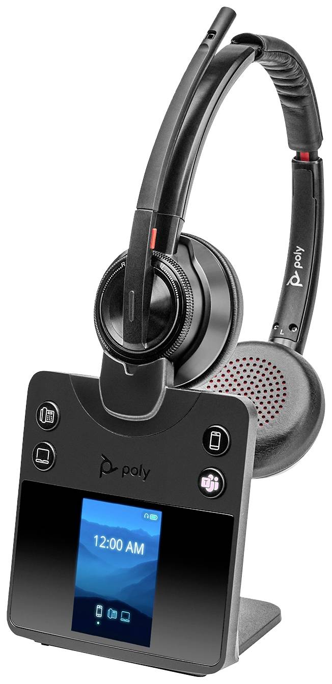 HP Poly Savi 8420 Office Słuchawki nauszne DECT, Bluetooth stereo czarny Wyciszanie hałasów regulacja głośności, wycisze - obrazek 1