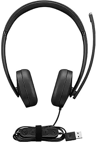 Lenovo 4XD1P83425 Słuchawki nauszne Bluetooth, bezprzewodowe, przewód stereo czarny regulacja głośności