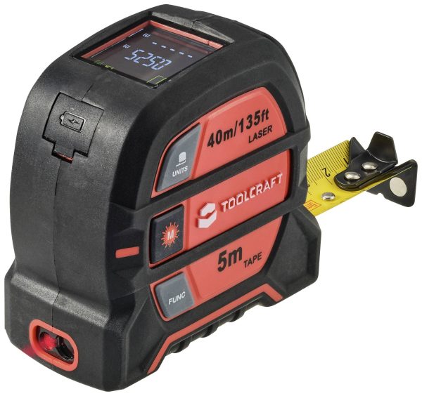 TOOLCRAFT Dalmierz laserowy 2 w 1 Maks. 40 m z miarką