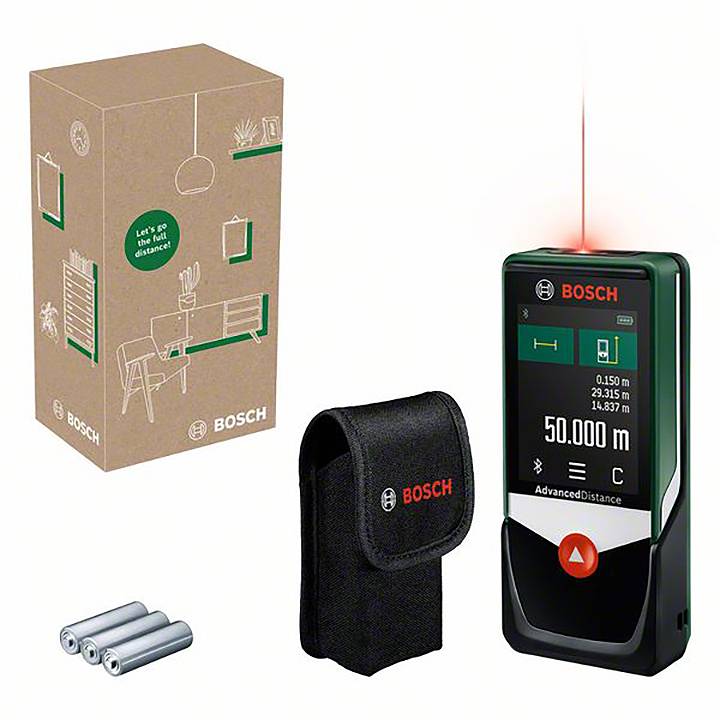 Bosch Home and Garden AdvancedDistance 50C Dalmierz laserowy Bluetooth, Ekran dotykowy 50 m - obrazek 1